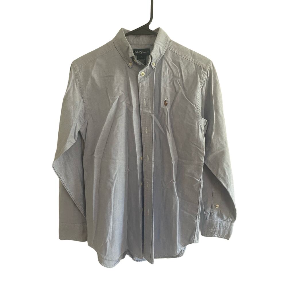 Polo Ralph Lauren Collared, LSleeve Blue Dress Shirt, Youth size 14, A06
